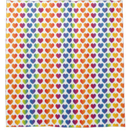 Elegantes minimalistisches Regenbogen-Herz-Design Duschvorhang