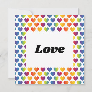 Elegantes minimalistisches Regenbogen-Herz-Design Einladung