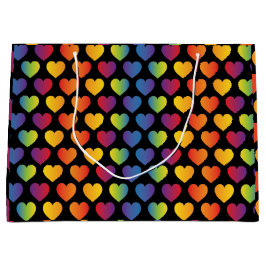 Elegantes minimalistisches Regenbogen-Herz-Design  Große Geschenktüte