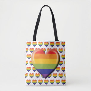 Elegantes minimalistisches Regenbogen-Herz-Design Tasche