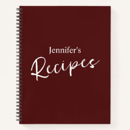 Elegantes Minimalistisches Rezept Notizbuch
