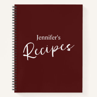 Elegantes Minimalistisches Rezept Notizbuch