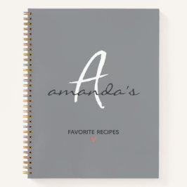 Elegantes Minimalistisches Rezept Notizbuch