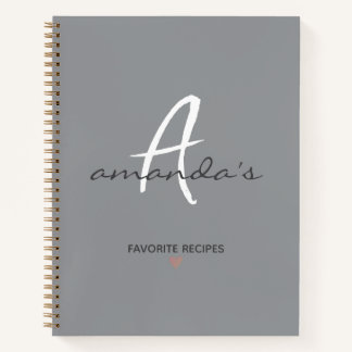 Elegantes Minimalistisches Rezept Notizbuch