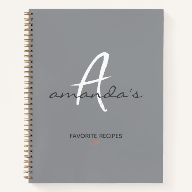 Elegantes Minimalistisches Rezept Notizbuch (Vorderseite)
