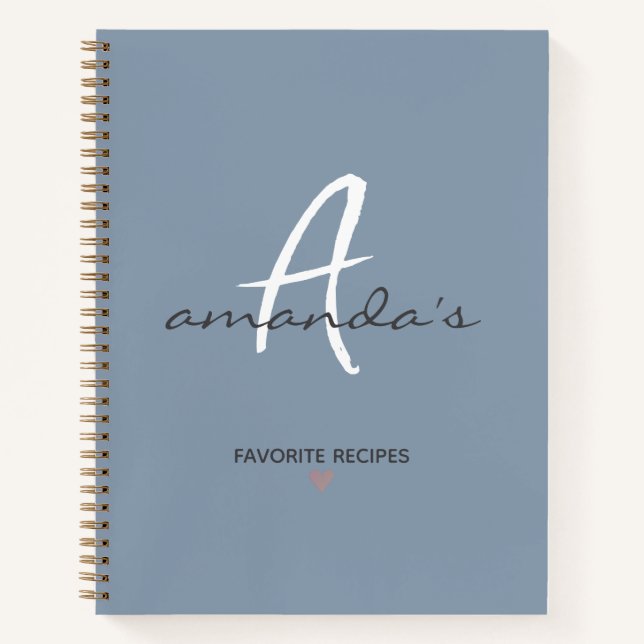 Elegantes Minimalistisches Rezept Notizbuch (Vorderseite)