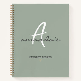 Elegantes Minimalistisches Rezept Notizbuch