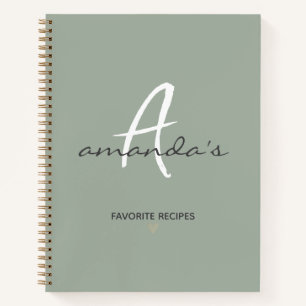 Elegantes Minimalistisches Rezept Notizbuch