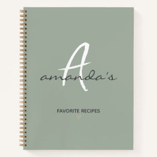 Elegantes Minimalistisches Rezept Notizbuch