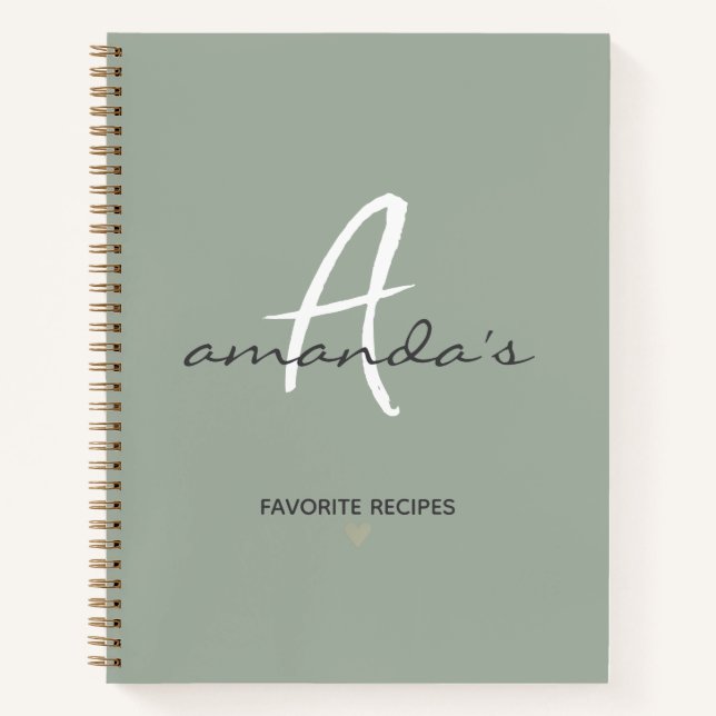 Elegantes Minimalistisches Rezept Notizbuch (Vorderseite)