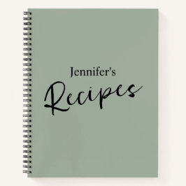 Elegantes Minimalistisches Rezept Notizbuch