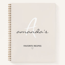 Elegantes Minimalistisches Rezept Notizbuch