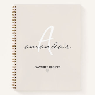 Elegantes Minimalistisches Rezept Notizbuch