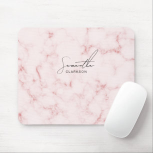 Elegantes minimalistisches rosa Marmormuster mit h Mousepad
