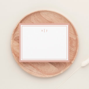 Elegantes minimalistisches Rosa-Zweifarb-Rahmen-Mo Mitteilungskarte