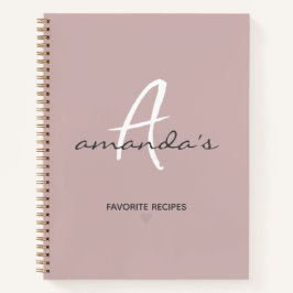 Elegantes Minimalistisches rosafarbenes Rezept Notizbuch