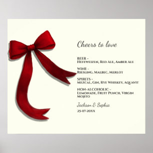 Elegantes minimalistisches rotes Band einfaches el Poster