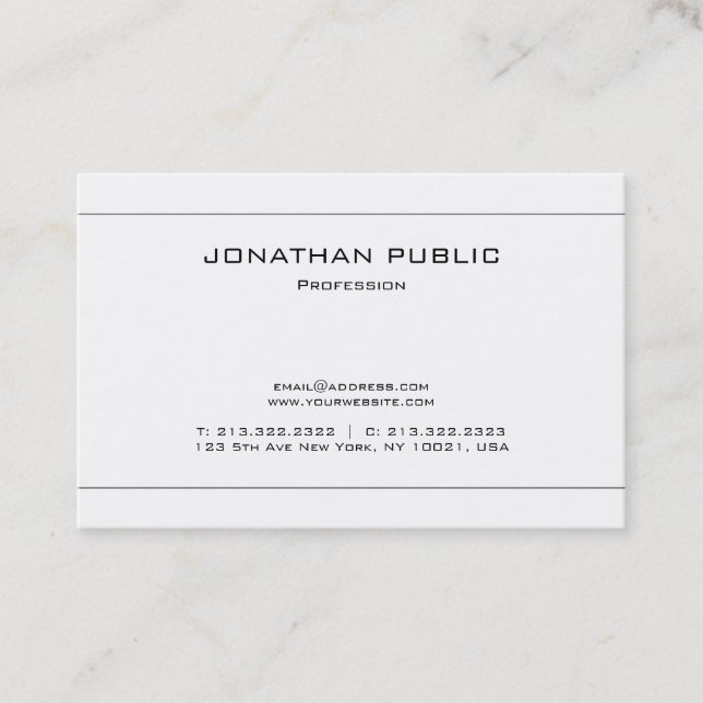 Elegantes Minimalistisches Schlichtes modernes Des Visitenkarte (Vorderseite)