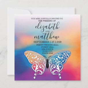 Elegantes Minimalistisches Schmetterlingdesign und Einladung