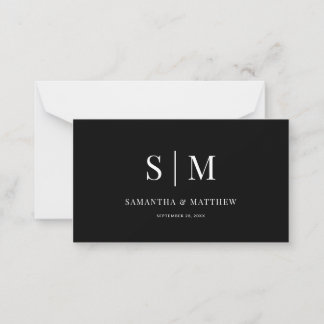 Elegantes Minimalistisches Schwarz-Weiß-Pastellmon Mitteilungskarte