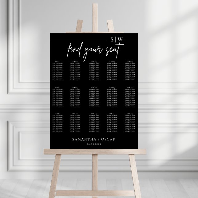 Elegantes Minimalistisches Schwarzes Hochzeitsstif Poster (Von Creator hochgeladen)