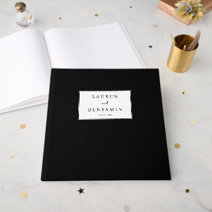 Elegantes minimalistisches schwarzes Label Gästebuch