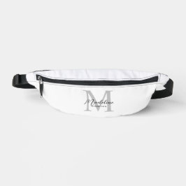 Elegantes Minimalistisches Schwarzes Script Gray M Bauchtasche