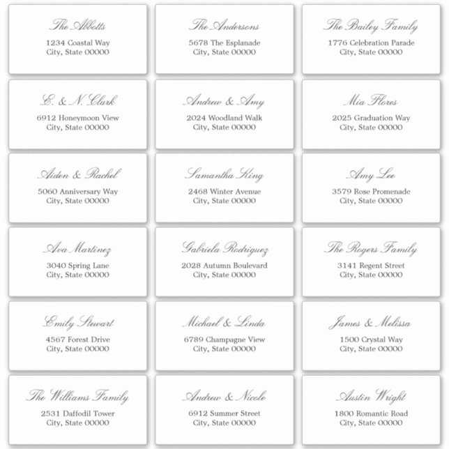 Elegantes Minimalistisches Script 18 Guest Address Aufkleber (Vorderseite)