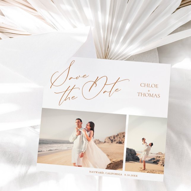 Elegantes Minimalistisches Script 2 Foto Save the  (Von Creator hochgeladen)