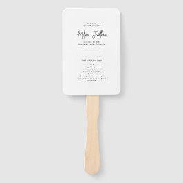 Elegantes Minimalistisches Script-Hochzeitsprogram Fächer
