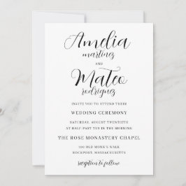 Elegantes Minimalistisches Script Moderne Hochzeit Einladung