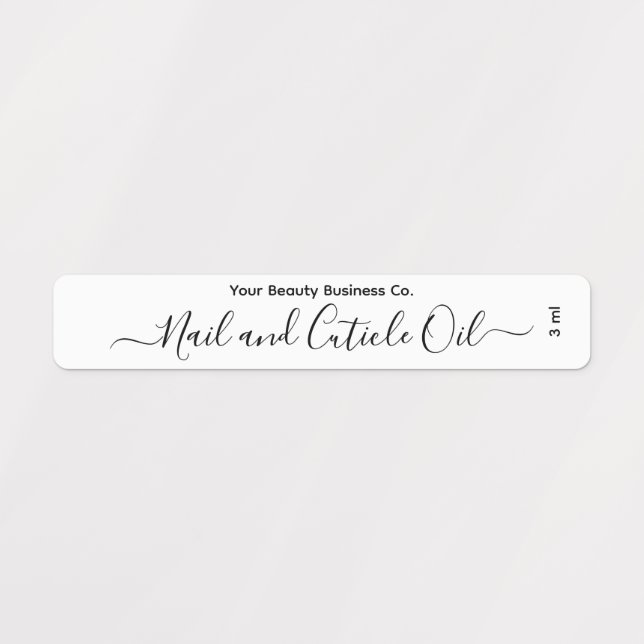 Elegantes Minimalistisches Script Nail Oil Beauty  Etiketten (Design 1)