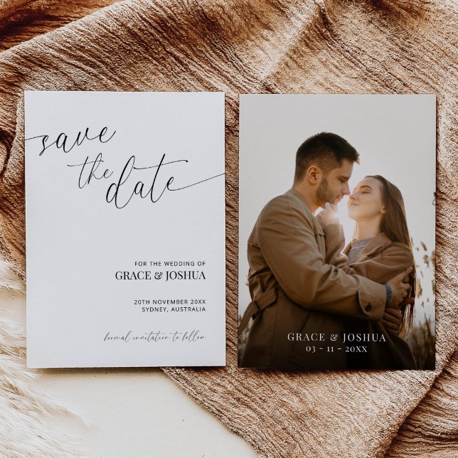 Elegantes Minimalistisches Script und ein paar Fot Save The Date (Von Creator hochgeladen)