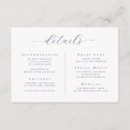 Elegantes Minimalistisches Skript Hochzeitsdetails Begleitkarte
