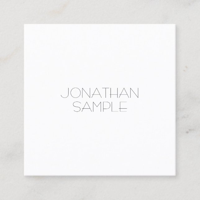 Elegantes Minimalistisches Square Design Moderne L Quadratische Visitenkarte (Vorderseite)
