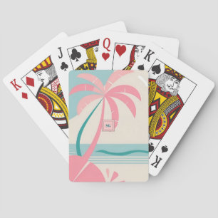 Elegantes Minimalistisches tropisches rosa aquamar Spielkarten