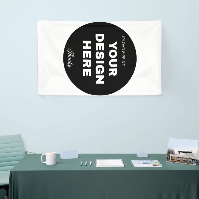 Elegantes, Minimalistisches und schlankes schwarze Banner (Messeveranstaltung)