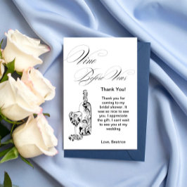 Elegantes Minimalistisches Vino Before Vows Brautp Dankeskarte