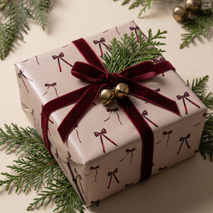 Elegantes minimalistisches Wasserfarben-Rot-Weihna Geschenkpapier