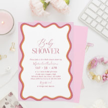 Elegantes, Minimalistisches Wavy Hot Pink und Oran