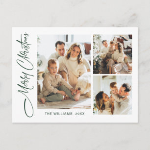 Elegantes Minimalistisches Weihnachten 3 Foto Gruß Postkarte