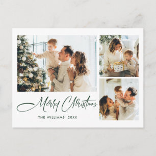 Elegantes Minimalistisches Weihnachten 3 Foto Gruß Postkarte