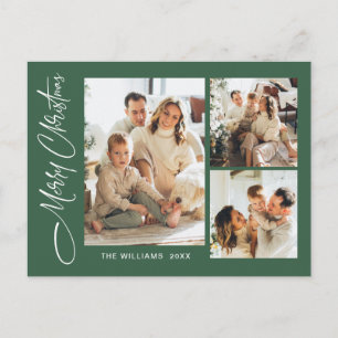 Elegantes Minimalistisches Weihnachten 3 Foto Gruß Postkarte