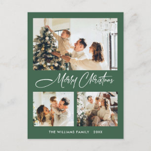 Elegantes Minimalistisches Weihnachten 3 Foto Gruß Postkarte