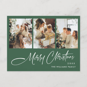 Elegantes Minimalistisches Weihnachten 3 Foto Gruß Postkarte