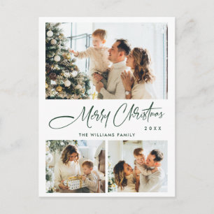Elegantes Minimalistisches Weihnachten 3 Foto Gruß Postkarte