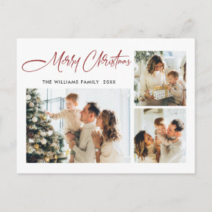 Elegantes Minimalistisches Weihnachten 3 Foto Gruß Postkarte