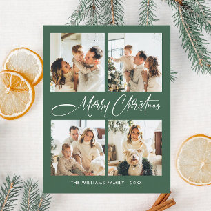 Elegantes Minimalistisches Weihnachten 4 Foto Gruß Postkarte