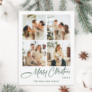 Elegantes Minimalistisches Weihnachten 4 Foto Gruß Postkarte