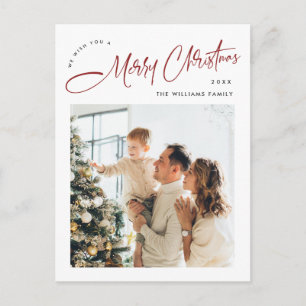 Elegantes Minimalistisches Weihnachts-Foto Gruß Postkarte